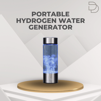 Portable hydrogen water generator on a white background with 'Drelax' branding.
