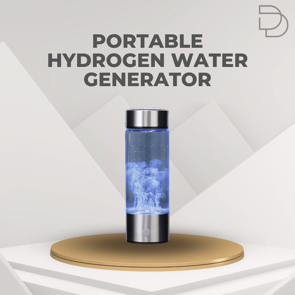 Portable hydrogen water generator on a white background with 'Drelax' branding.