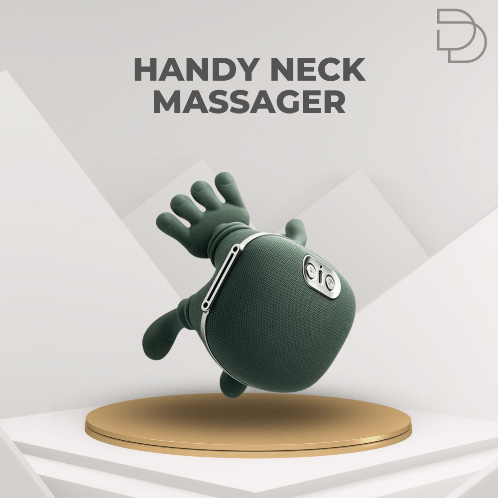 Green neck massager with 'cio' branding on a white background