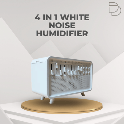 4-in-1 white noise humidifier on a stand with 'Drelax' branding.