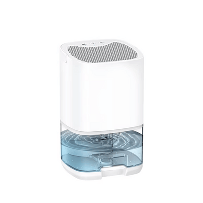 White and clear humidifier with water level indicator on a white background